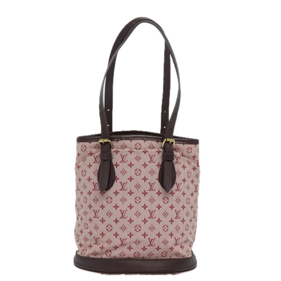 LOUIS VUITTON Monogram Mini Bucket PM Shoulder Bag Cherry LV Auth 81296 - Picture 2 of 16